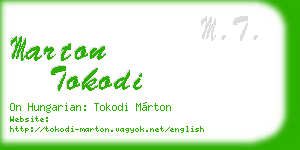 marton tokodi business card