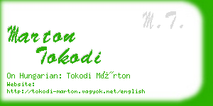 marton tokodi business card